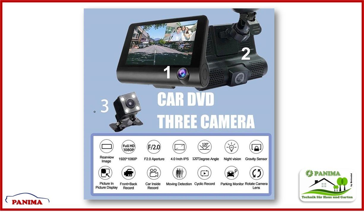 Videocamere: Auto-Dashcam-System mit 3 HD-Kameras – Nuovo e nell'imballaggio originale da Luterbach venduto da PANIMA1 2