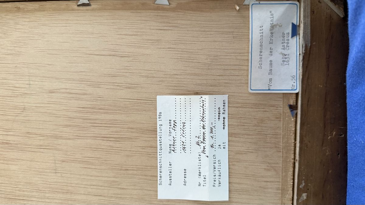 Grafica & Litografie: Feiner Schweizer Scherenschnitt „Lebensbaum“ – Usato da Basel venduto da dafal4059 2