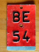 Velo / Fahrrad Nummernschild BE 54