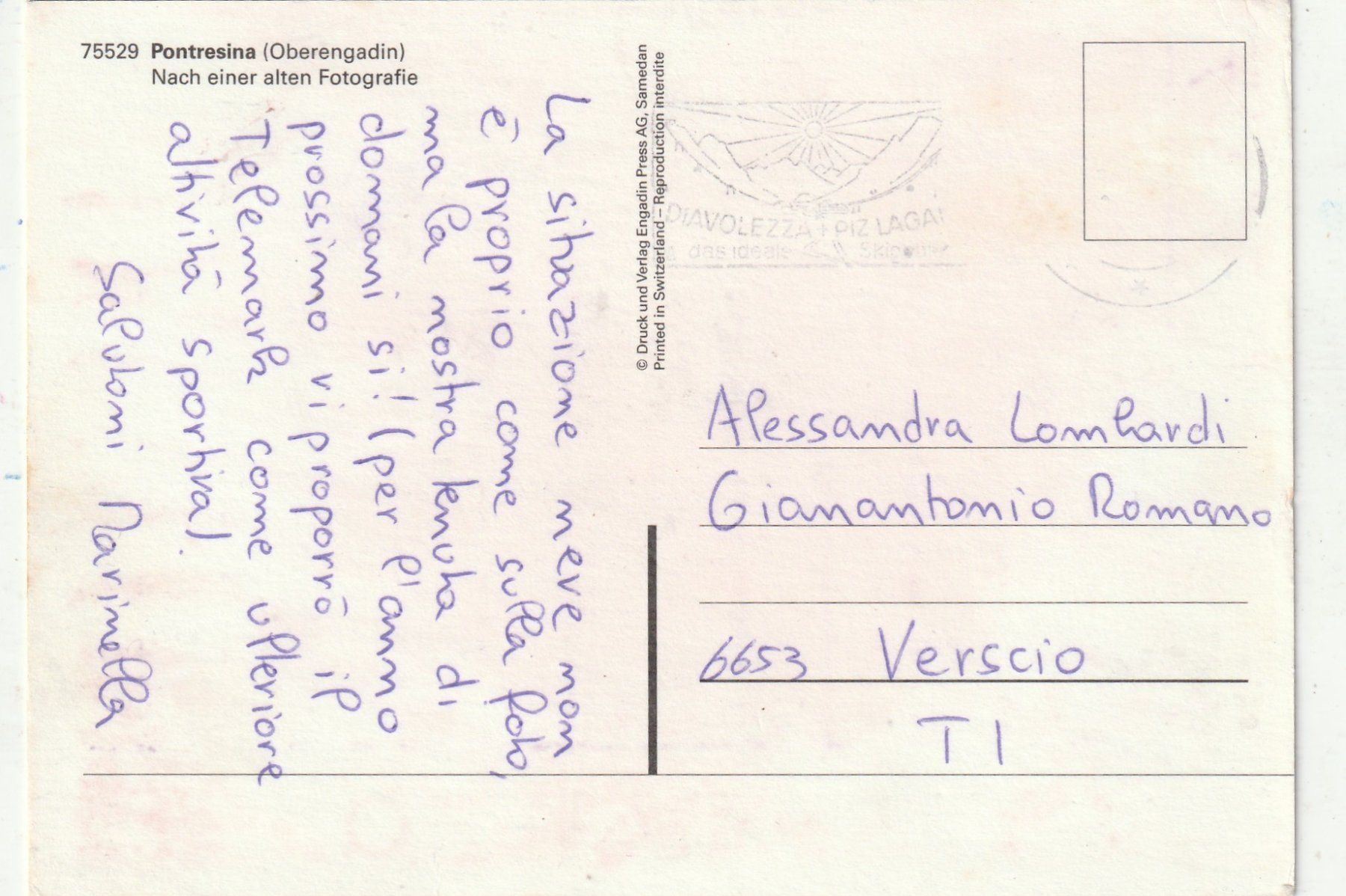 Cartoline postali: Pontresina Skibetrieb Damals – Usato da Lumbrein venduto da made02 1