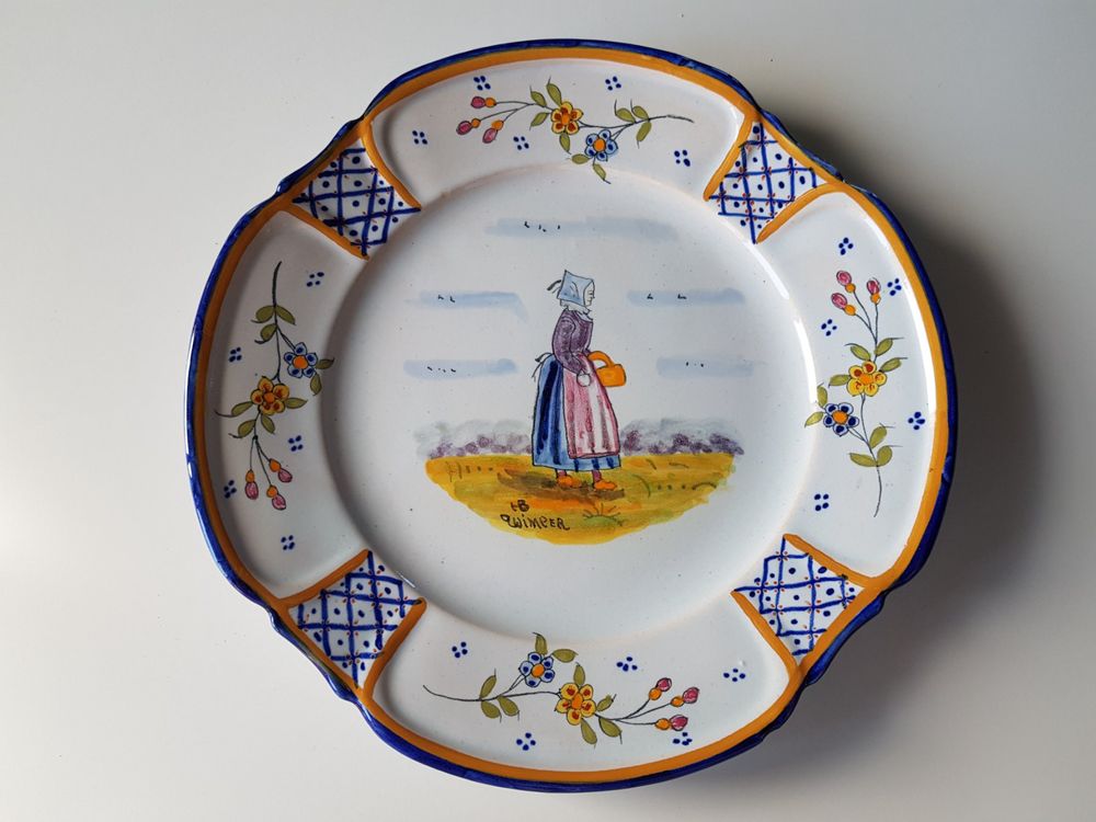 Assiette Ancienne HB Quimper 222 En Faïence / Wandteller | Kaufen Auf ...