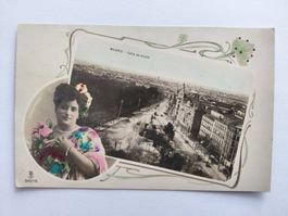 Vintage Postkarte Madrid Calle de Alcalá, Spanien, 1913!