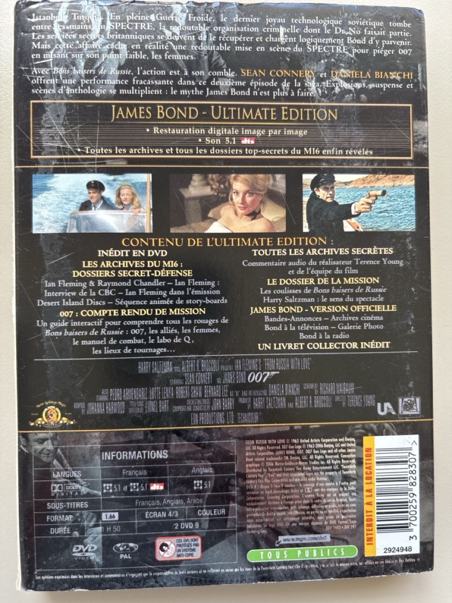 Tutti i DVDs: James Bond: Bons Baisers de Russie - Ultimate Edition! – Usato da GENÈVE venduto da Gaasss 1