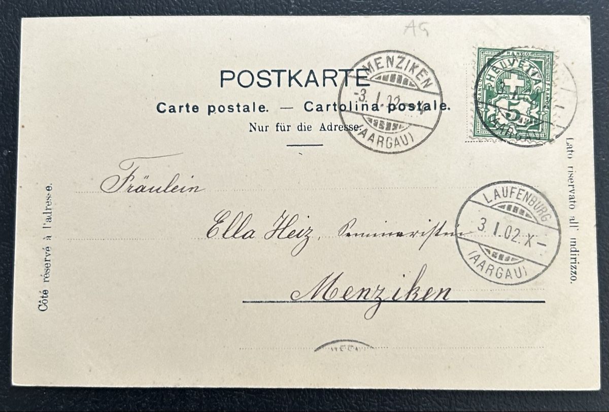 Cartoline postali: AK Laufenburg 1902 – Usato da Horw venduto da Tellbub 1