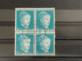 1963 Knabenbildnis Viererblock Vollstempel
