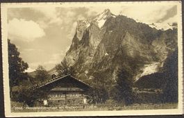 GRINDELWALD Grindelwaldnerhaus mit Wetterhorn