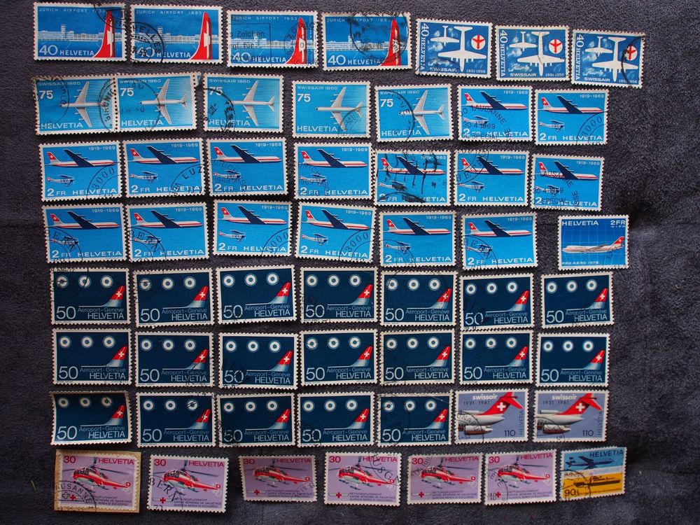 50 timbres hélicoptères - Trésor du Patrimoine