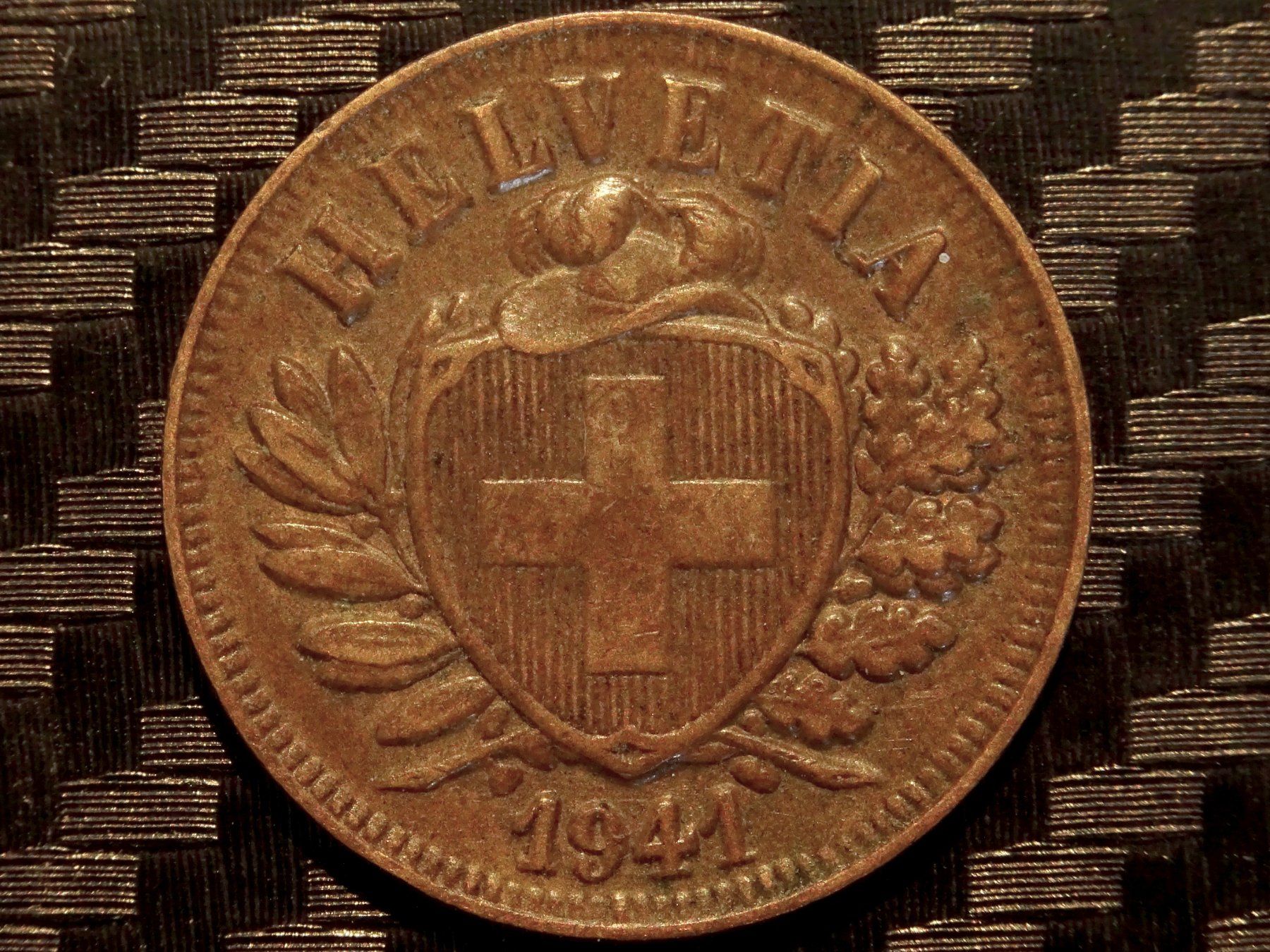 Tutti le monete: 1941 - 2 cts. 3.14 Mio. 3.05gr!!! – Usato da Courgenay venduto da ZubR237
