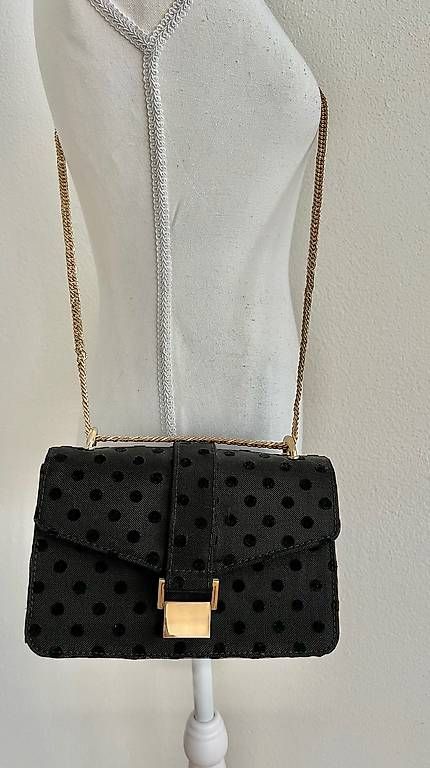 Borse da donna: Tasche gold/schwarz mit Punkten – Usato da Volketswil venduto da oli_l2zq