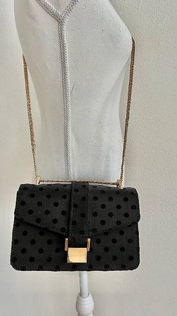Tasche gold/schwarz mit Punkten