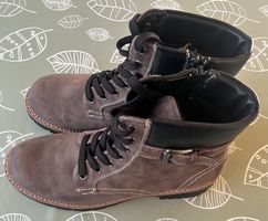 Braune Damenstiefeletten im robusten Stil, Gr.39