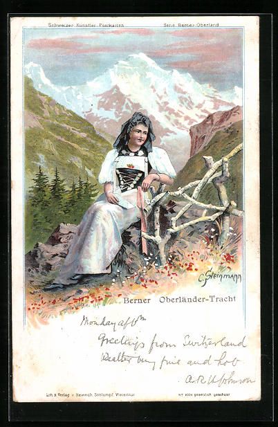 Cartoline postali: C. Steinmann Nr. 2004: Berner Mädchen i – Usato da Berlin venduto da bartko-reher