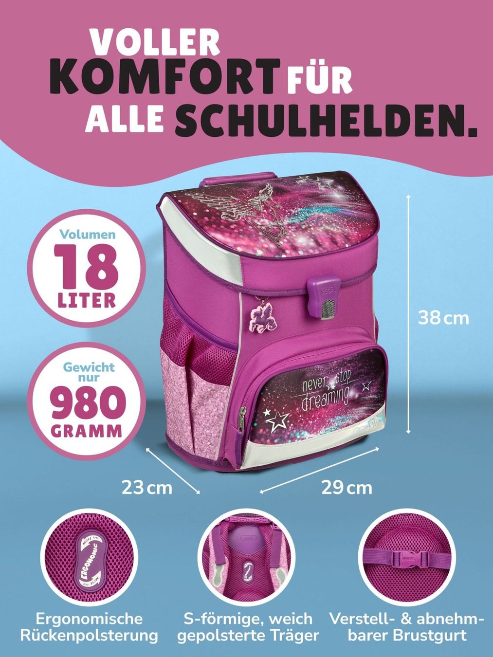 Borse & Zaini: Schulrucksäck Pegasus Lila ab 1 Klasse – Usato da Rüfenacht BE venduto da anemask 3