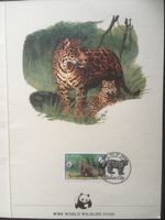 Karte WWF mit Jaguarmarke von Belize 1983