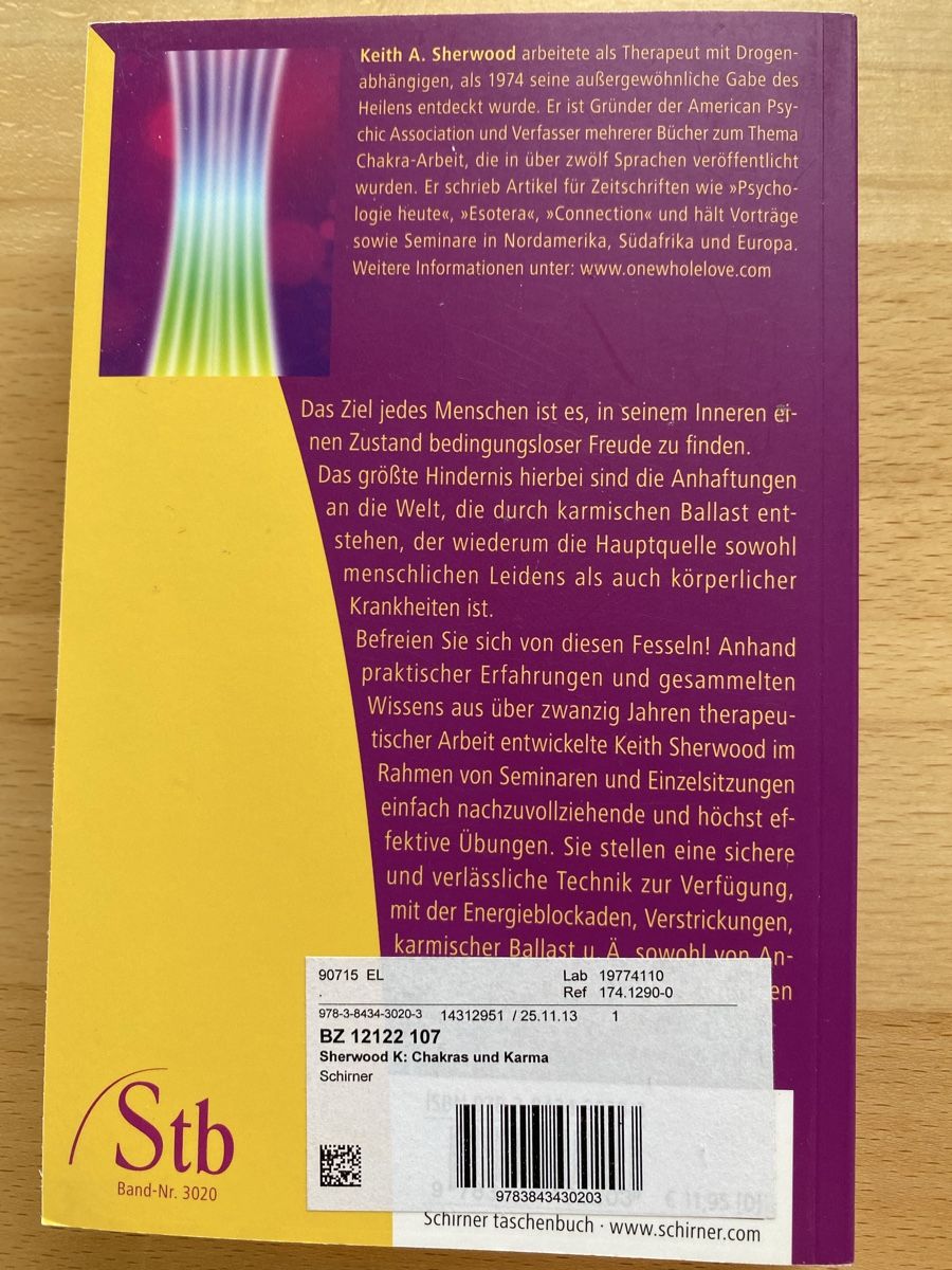Libri: Chakra & Karma - Keith A. Sherwood – Usato da Schwarzenburg venduto da Michellu 1