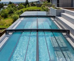Abri de Piscine Linea plat Abrilios télescopique. Maxiveco