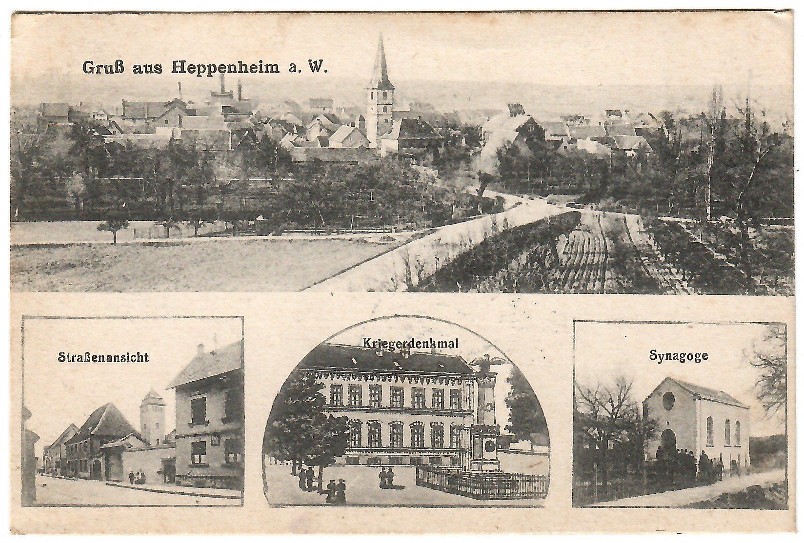 Cartoline postali: 4-Bild Ansichtskarte 'Gruss aus Heppenheim a. W.' – Usato da Kerns venduto da etma3