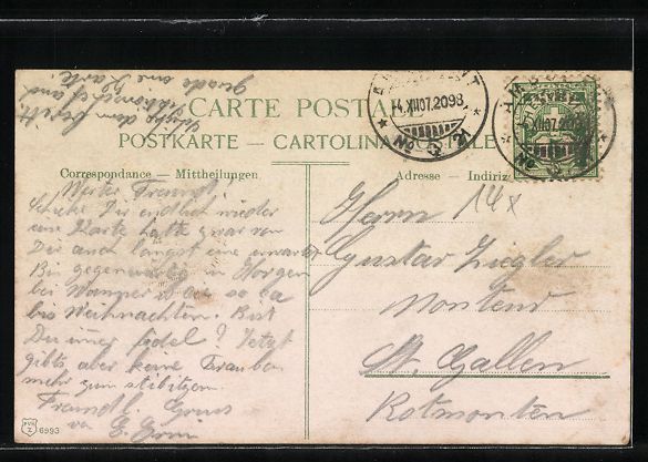 Cartoline postali: AK Wädenswil, Uferpartie, 1907 – Usato da Berlin venduto da bartko-reher 1