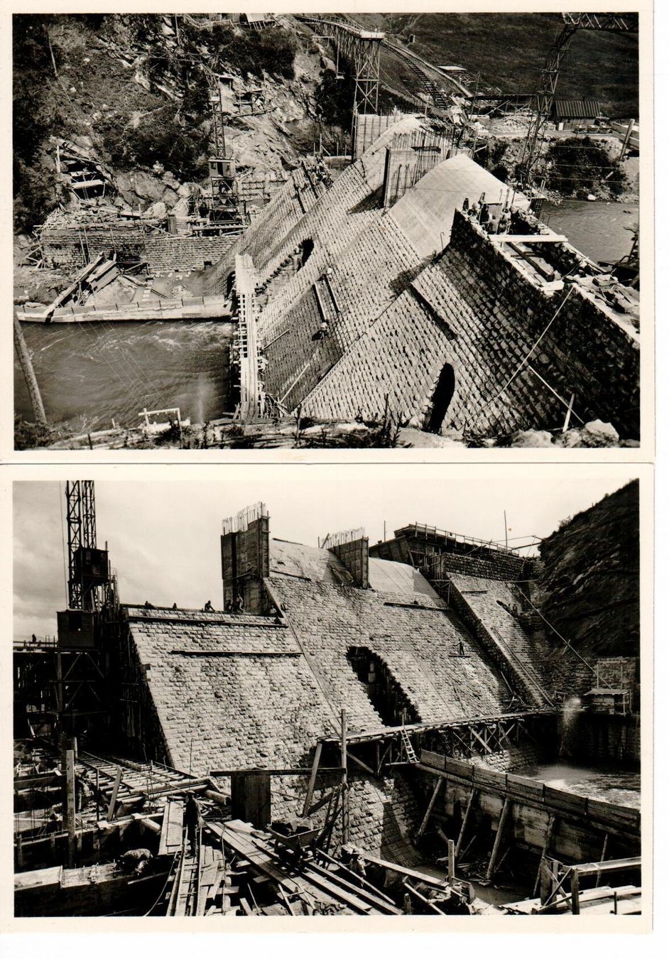 Cartoline postali: 2 Karten - Staumauer Etzelwerk – Usato da Wolhusen venduto da Curver9