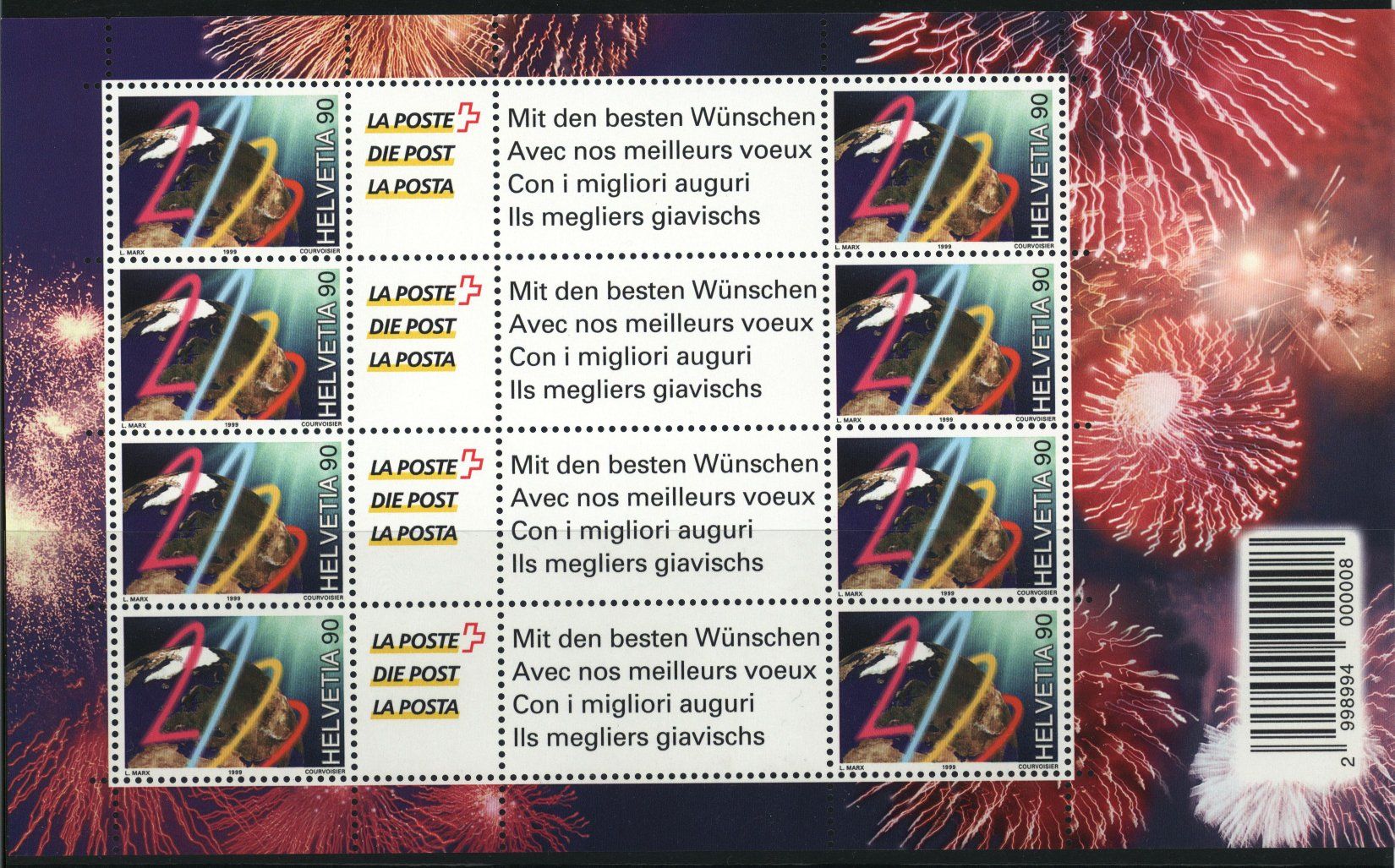 Tutti i francobolli: 1999, Sondermarke Millennium, Kleinbogen ** – Usato da Willisau venduto da Vollstempel