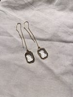 Boucles d’oreilles en plaqué or avec cabochon transparent 