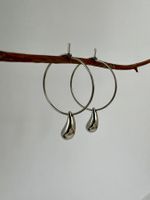 Creolen Silber - hypoallergen - Tropfen Ohrringe - handmade