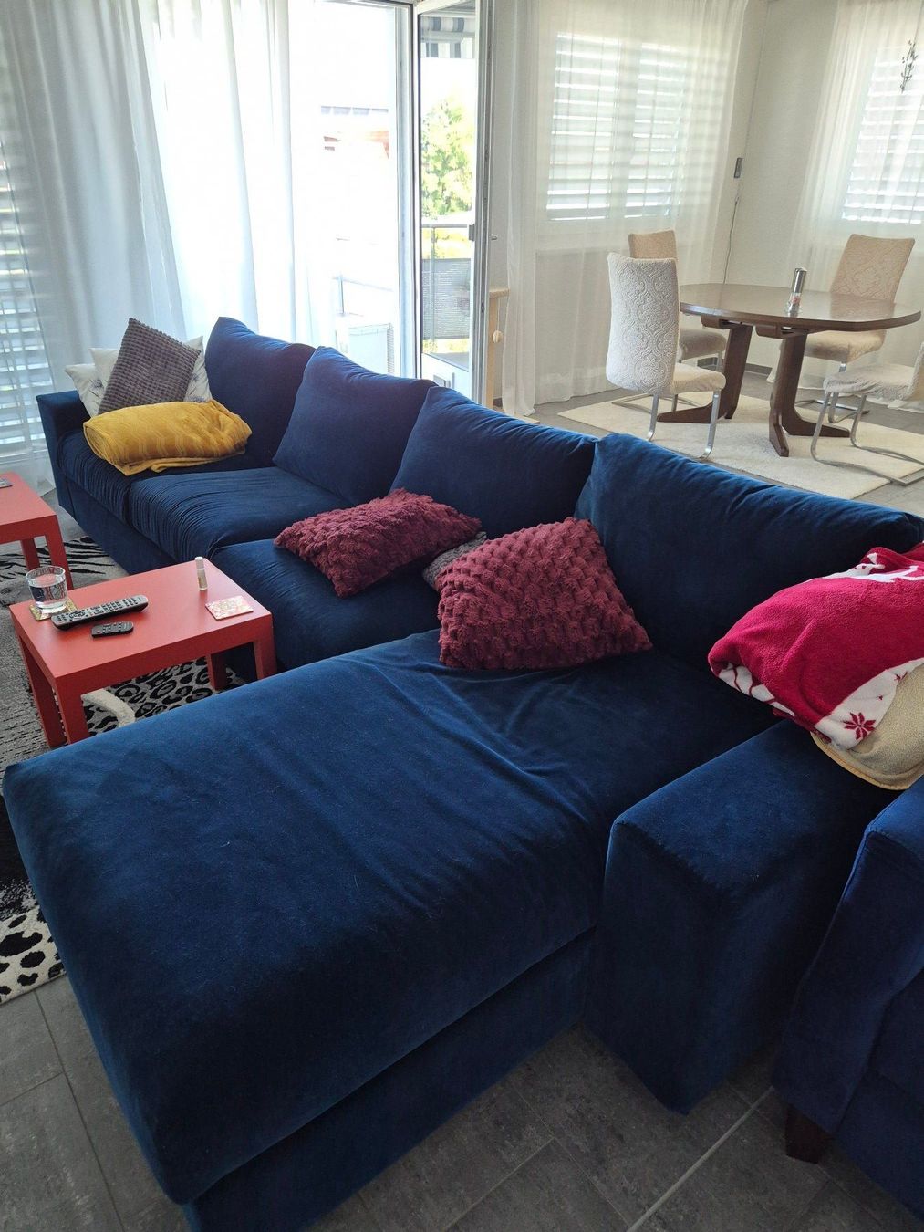 Sofas: Grosses Ecksofa - Blau - Samt – D'occasion à Langenthal par Camelstar 3