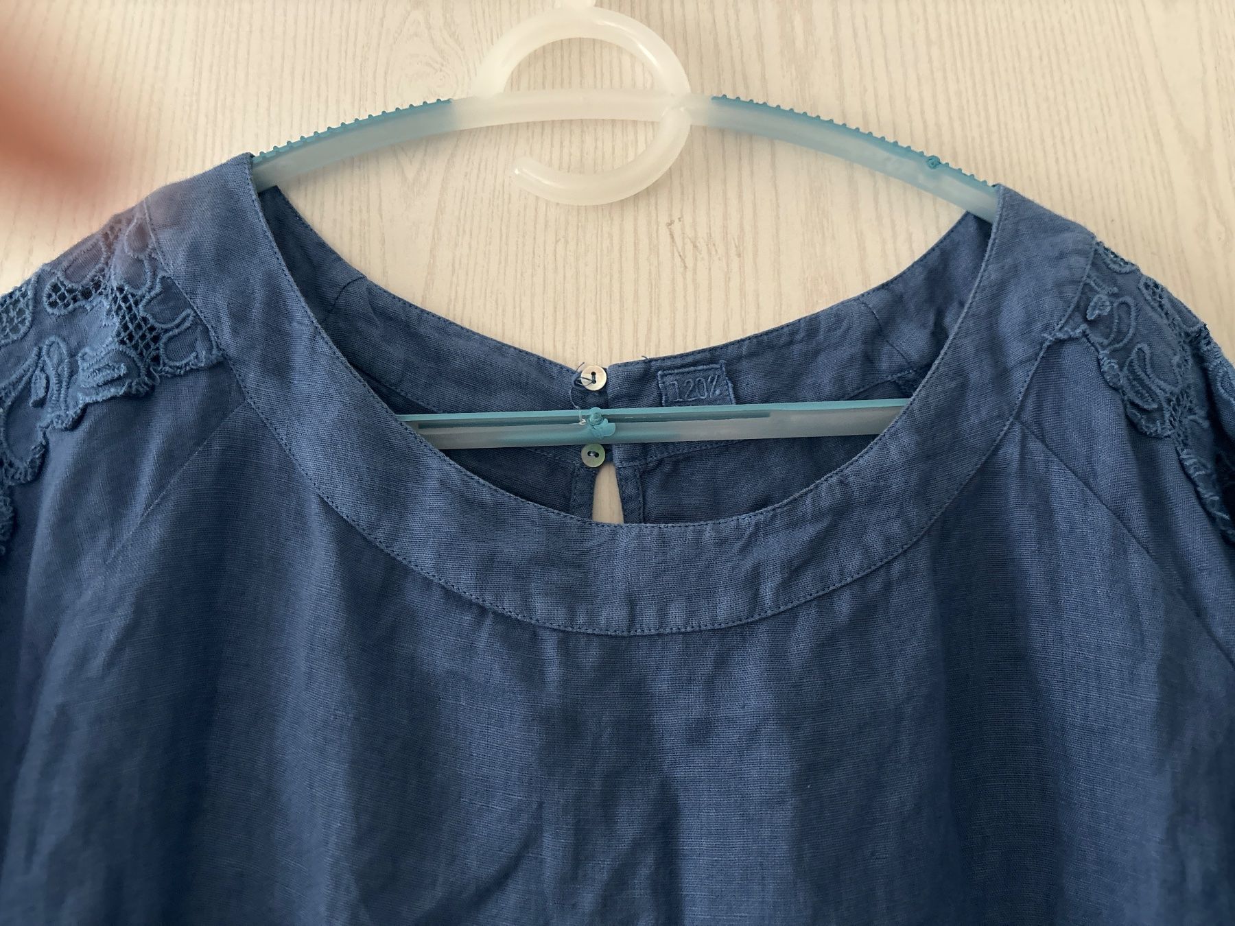 Kleider: 120%lino Kleid mit Spitze 42/44 – Neu (gemäss Beschreibung) aus Hendschiken von Uraniali 3