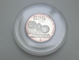 🇲🇽  Mexico $25 1985 - UNC perfect, rose circular patina