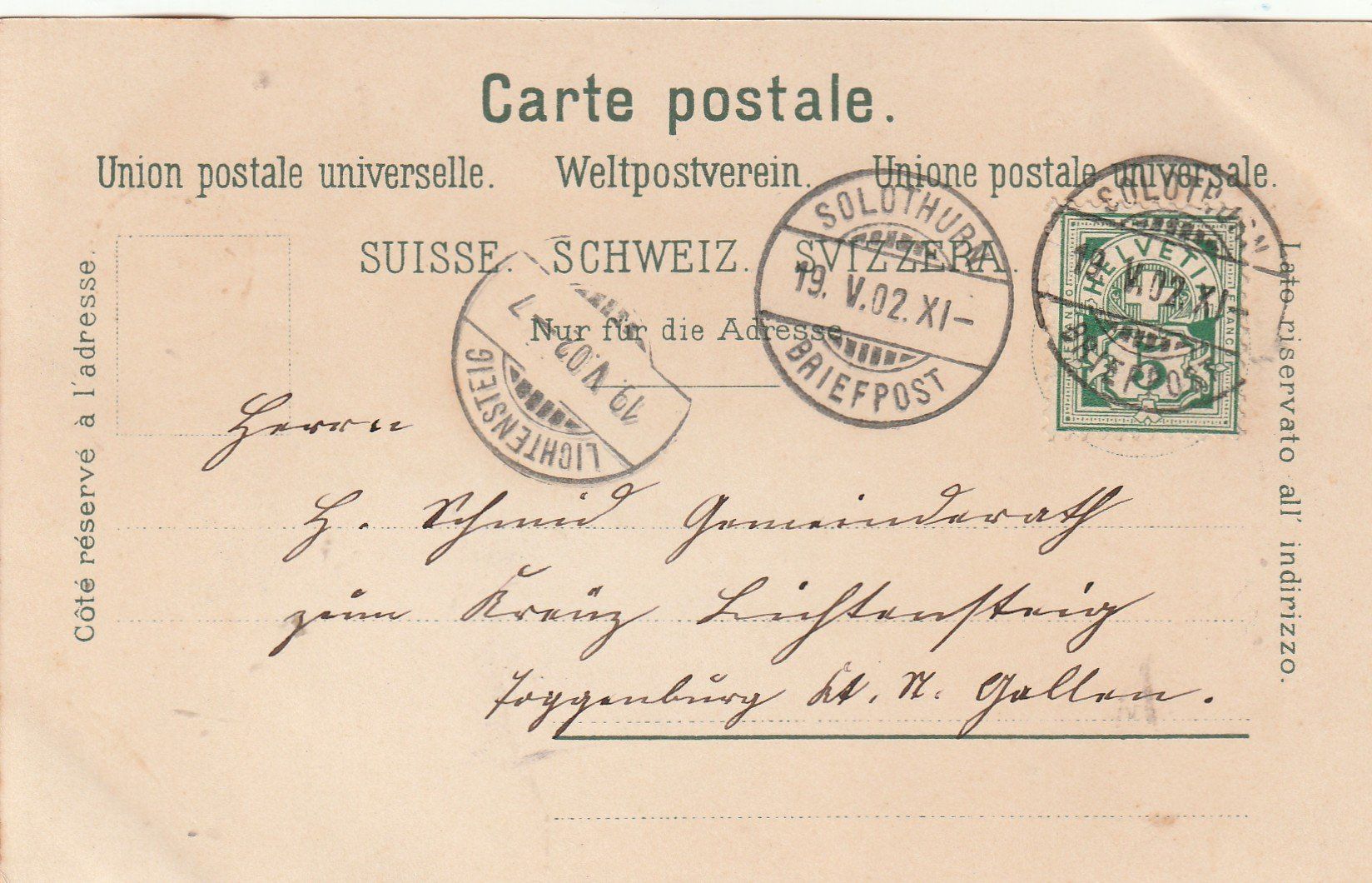 Cartes postales: AK  Gruss aus Solothurn Litho 1902 – D'occasion à Rupperswil par Ema10 1
