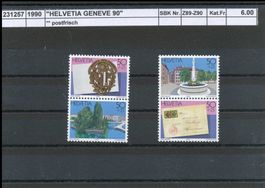 1990 Zusammendrucke aus HELVETIA GENEVE-Block, ** postfrisch