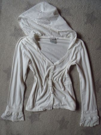 spezielle NILE Damen Shirt Kapuzen Jacke Gr L mit Rüscheli