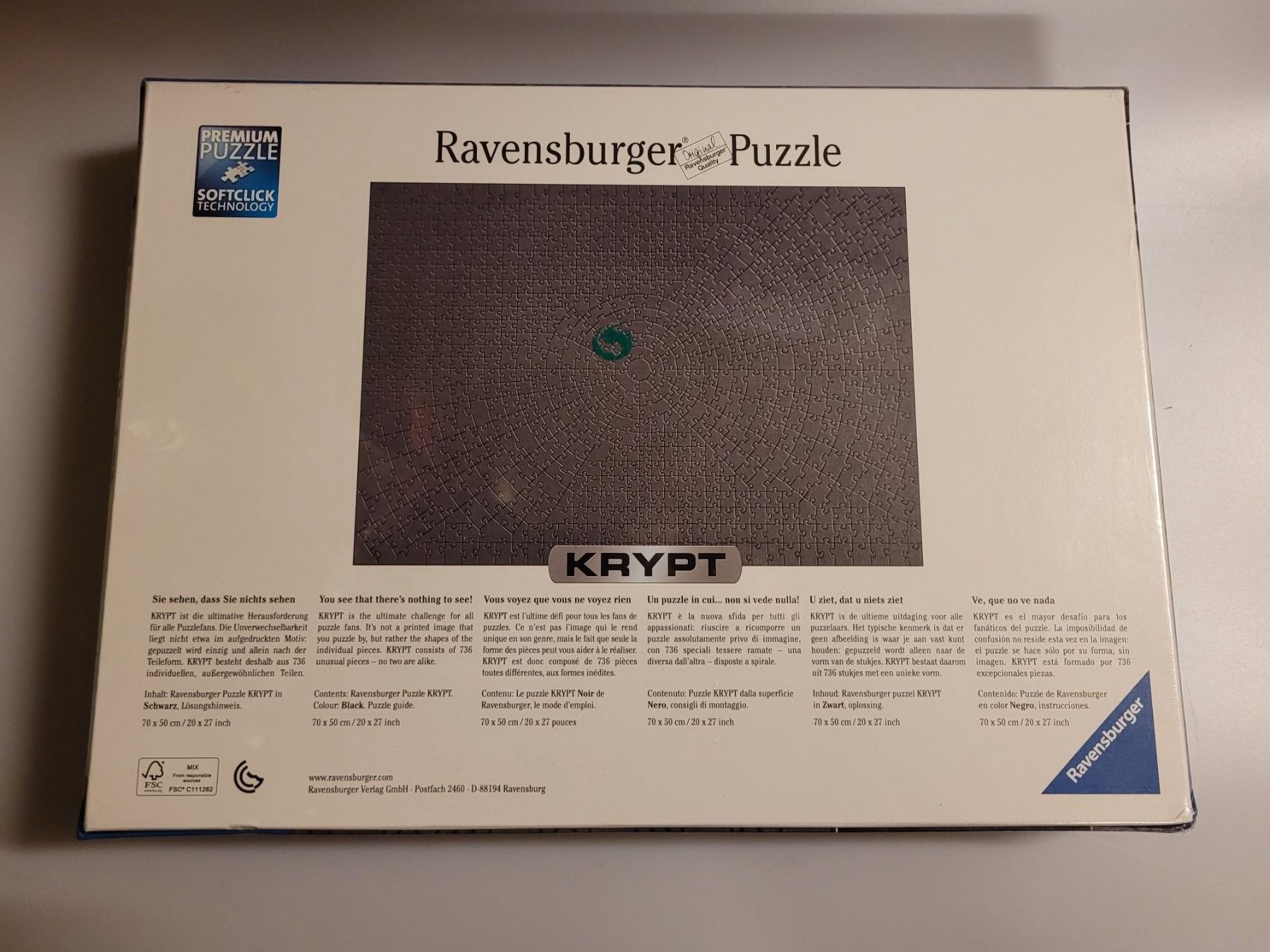 Ravensburger Puzzle: Puzzle Ravensburger 736 Krypt Neu – Nuovo e nell'imballaggio originale da Oberuzwil venduto da aseinkaufswelt 1