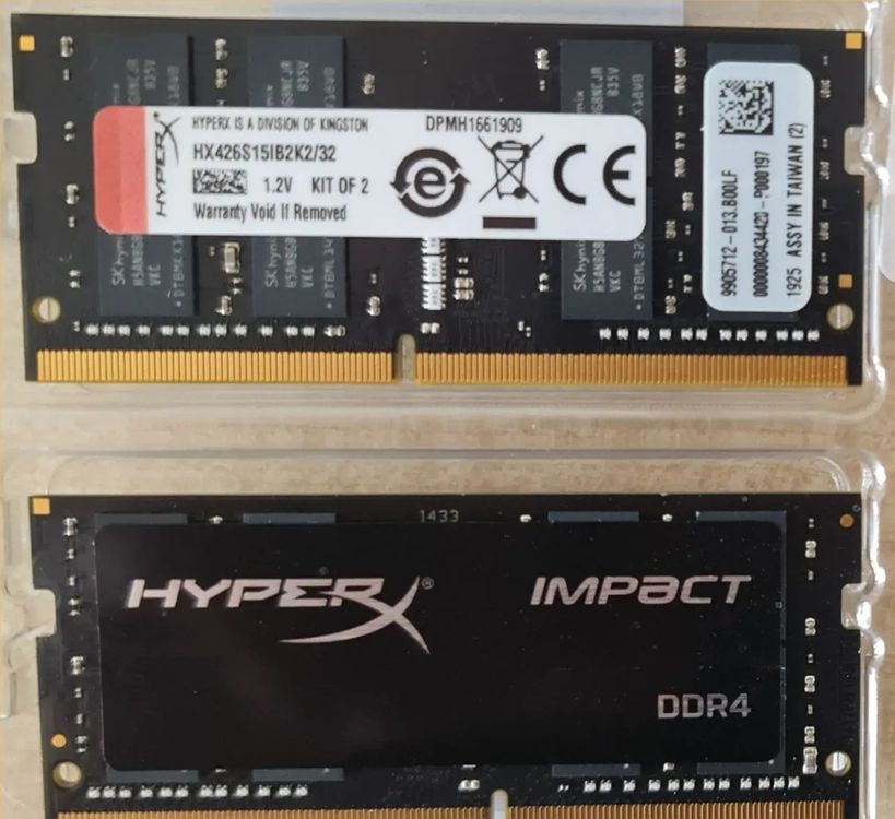 RAM DDR4 Kingston HyperX Impact 2 x 16GB 2666 MHz SO-DIMm (Neuf (Voir ...