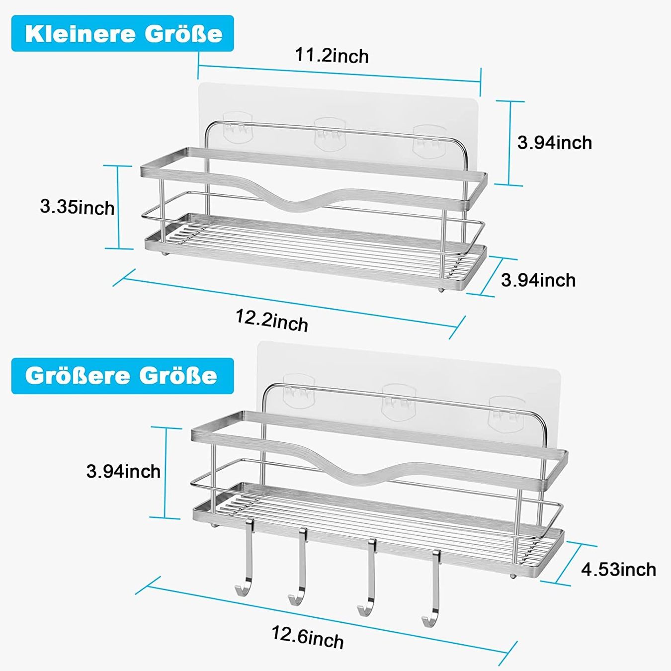 Supporti a parete: Duschkorb Duschablage Edelstahl Ohne Bohren: 2 Pack – Nuovo e nell'imballaggio originale da Nuglar venduto da SaleRitter 2
