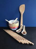 China-Style Geschirrset Reis-/Suppenschalen Löffel ++ 17-tlg