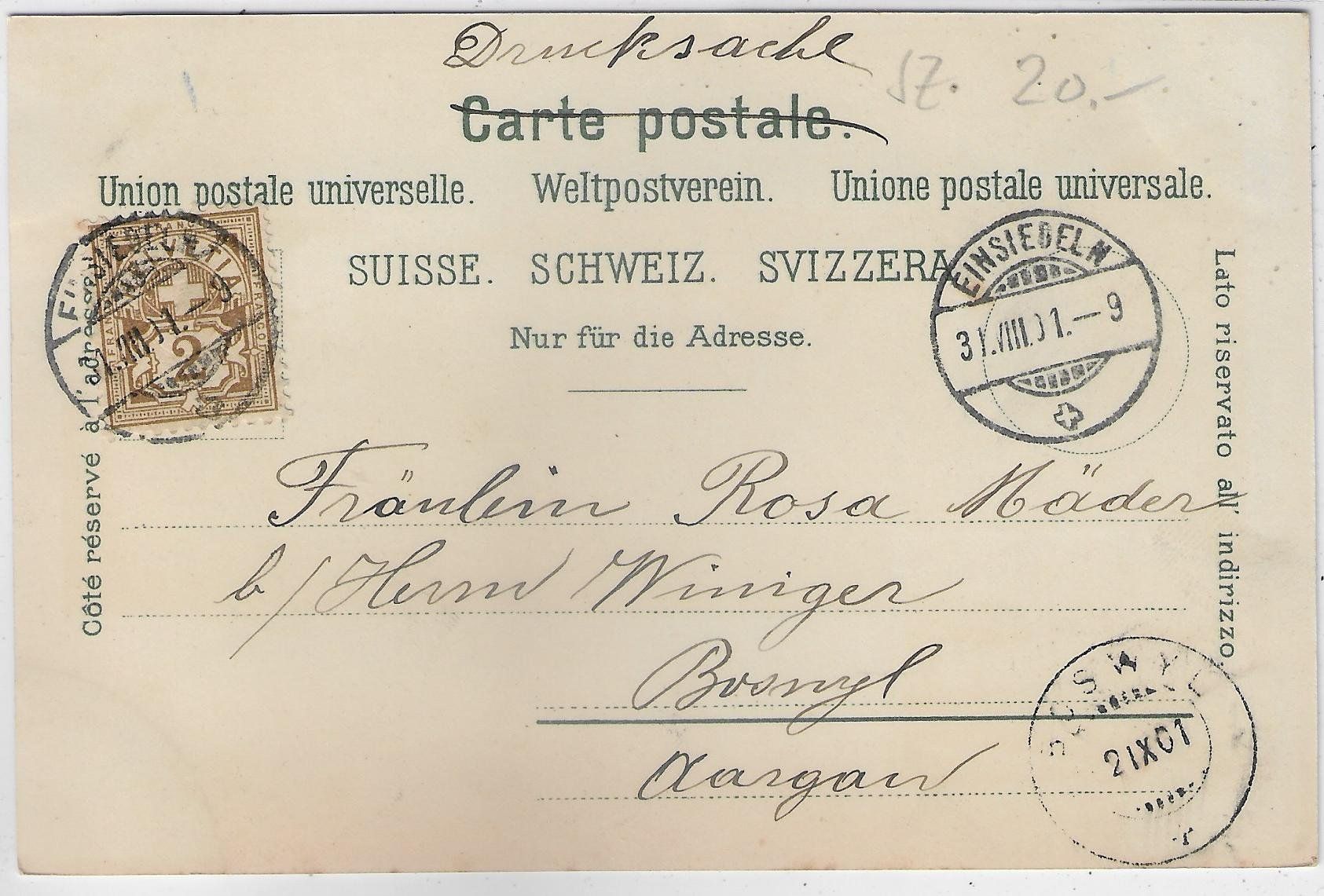 Cartoline postali: Gruss aus Einsiedeln - Hauptplatz, Kloster - Litho – Usato da Ettingen venduto da Kartenplanet 1