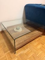 Wohnzimmertisch Glas Holz Kombination guter Zustand