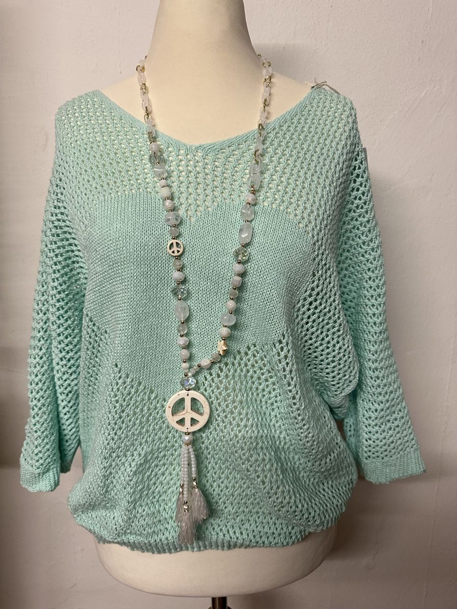 Maglioni & Felpe: Damen Sommer Stick Pullover mit Herz mint m/l – Nuovo e nell'imballaggio originale da Groß-Gerau venduto da bor_8wfb