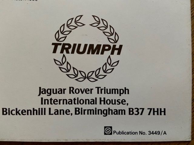 Triumph Documenti: TRIUMPH TR7 Fixedhead Prospekt Publication No. 3449/A – Usato da Langenthal venduto da Andreasdavidk 4