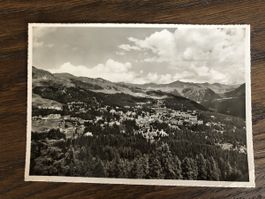alte Ansichtskarte AROSA mit Werbestempel 1955