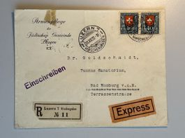 Schweiz 1922, historischer , eingeschr. per Express, CH - DE