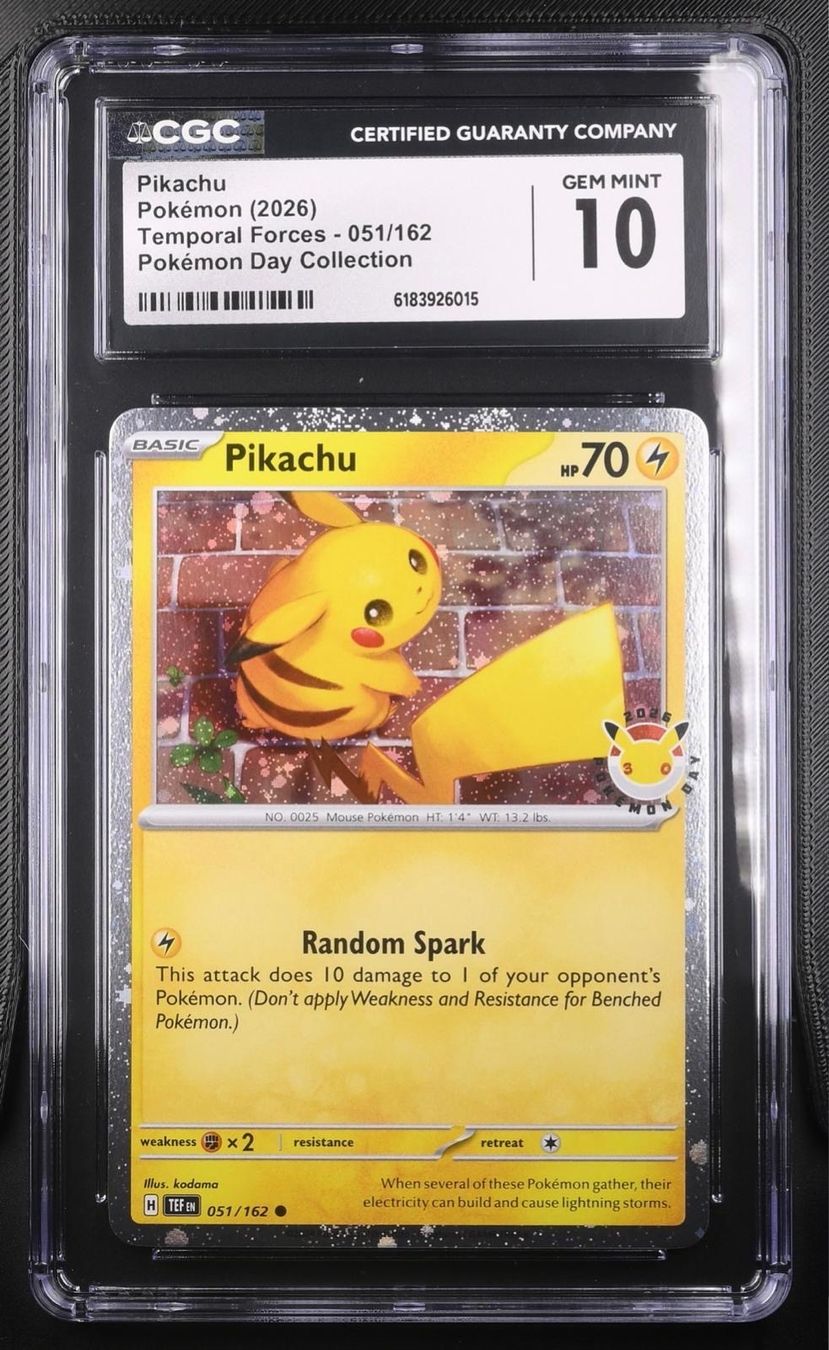 Pokémon Carte collezionabili: Pikachu #051/162 CGC 10 – Nuovo (secondo la descrizione) da Niedergösgen venduto da SwissPokeCards