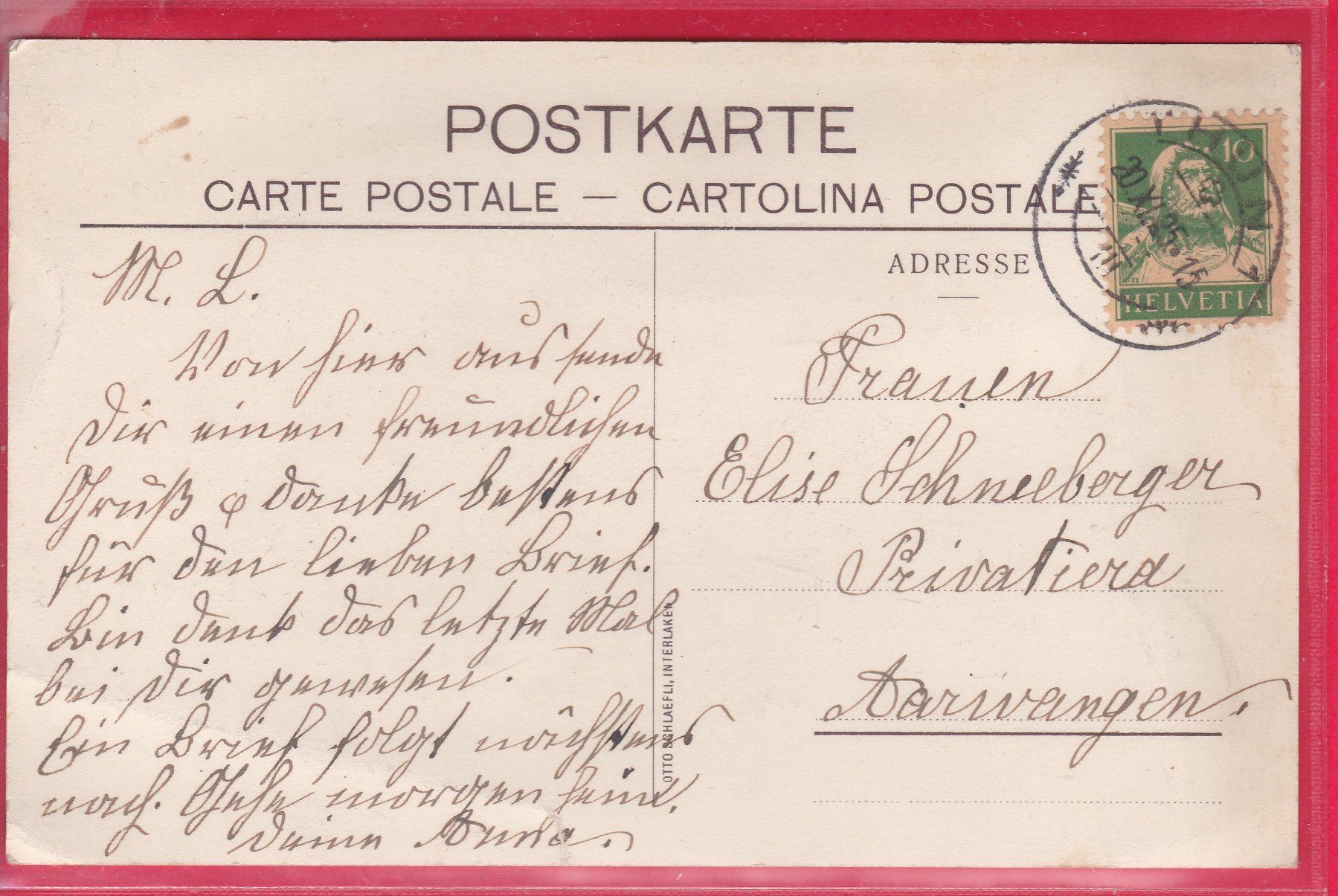 Cartes postales: MERLIGEN, PENSION DU LAC, 20.11.1925 – D'occasion à Oberrieden par Gebirgsstelze 1