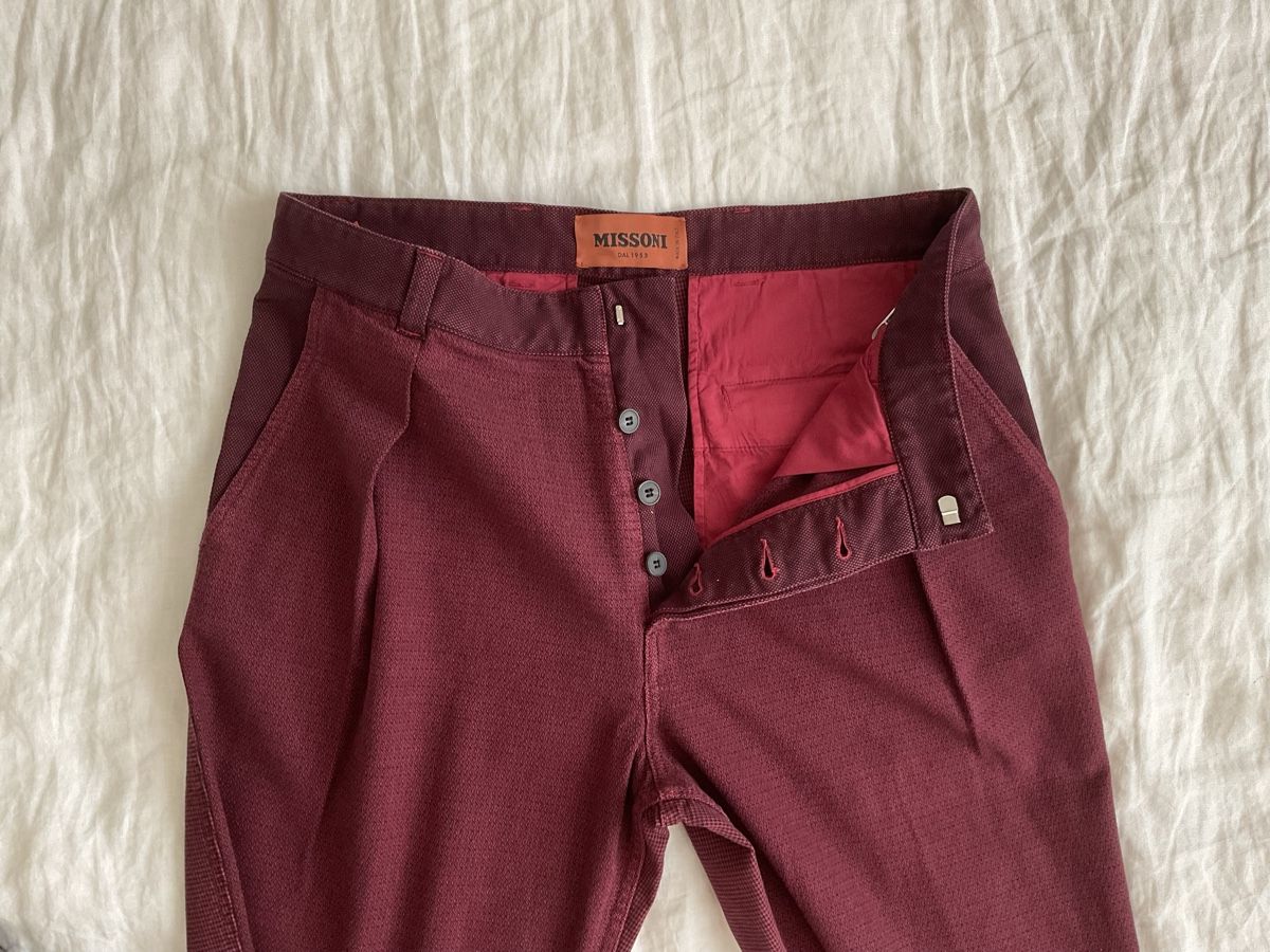 Missoni Pantaloni: Missoni Hose burgundy, Gr.48 – Nuovo (secondo la descrizione) da Zürich venduto da -Panoptikum- 1