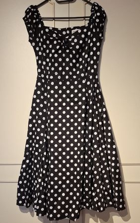 Schwarzes Pünktchen Kleid, Grösse S