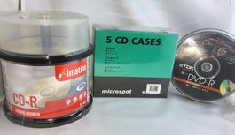 Konvolut von neuen CD-Rs + DVD-Rs (Rohlinge) + CD-Cases!