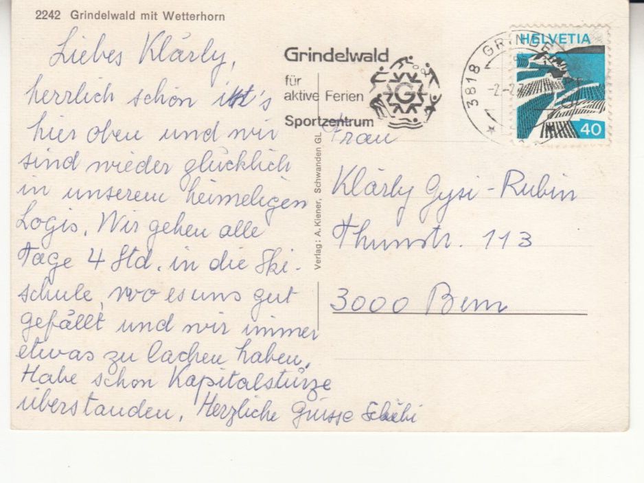 Ansichtskarten: Grindelwald 1977 – Gebraucht aus Bürglen TG von StampGraf 1