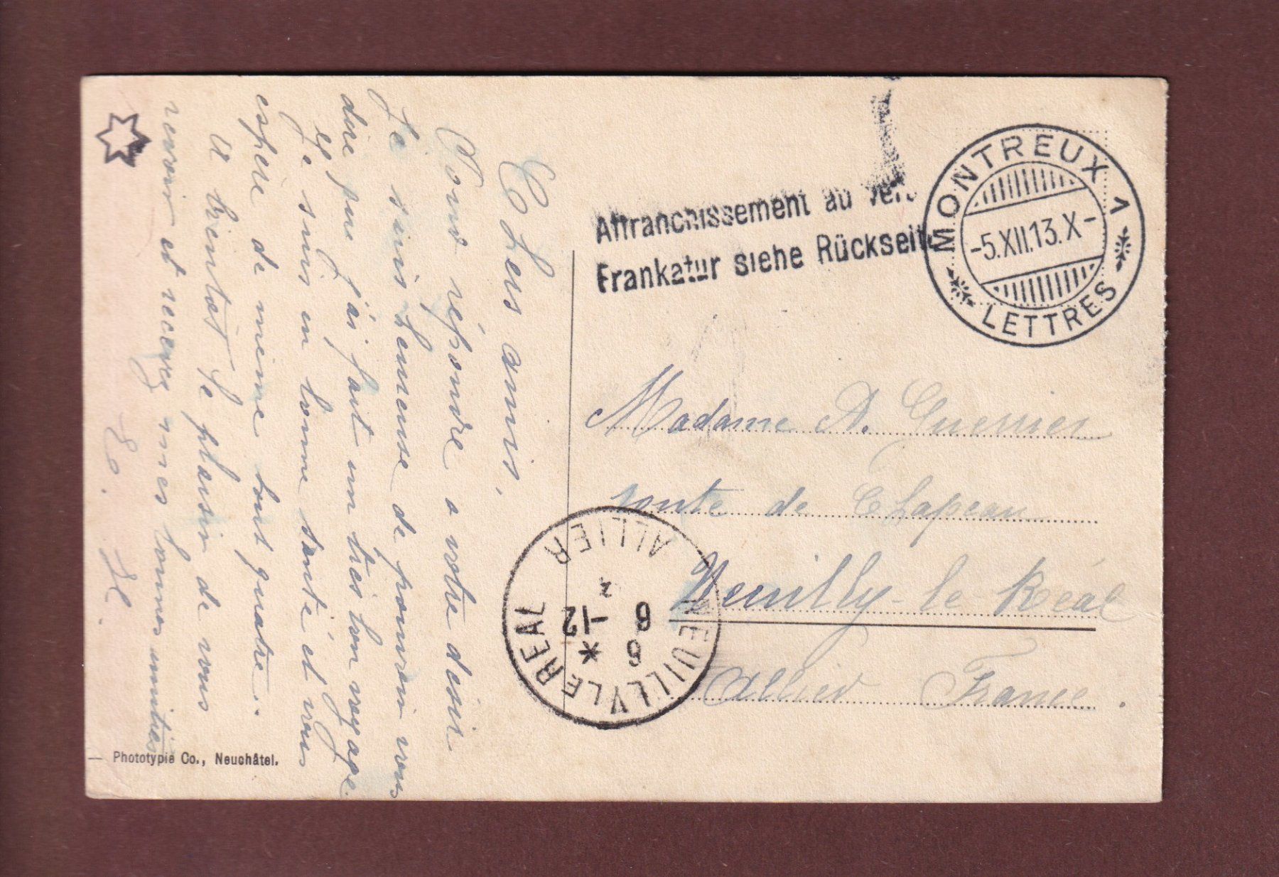 Cartes postales: MONTREUX - Palace - 1913 – D'occasion à Pully par nicecards 1