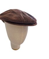 Borsalino Flat Cap Leder braun Gr. 56 - Schirmmütze